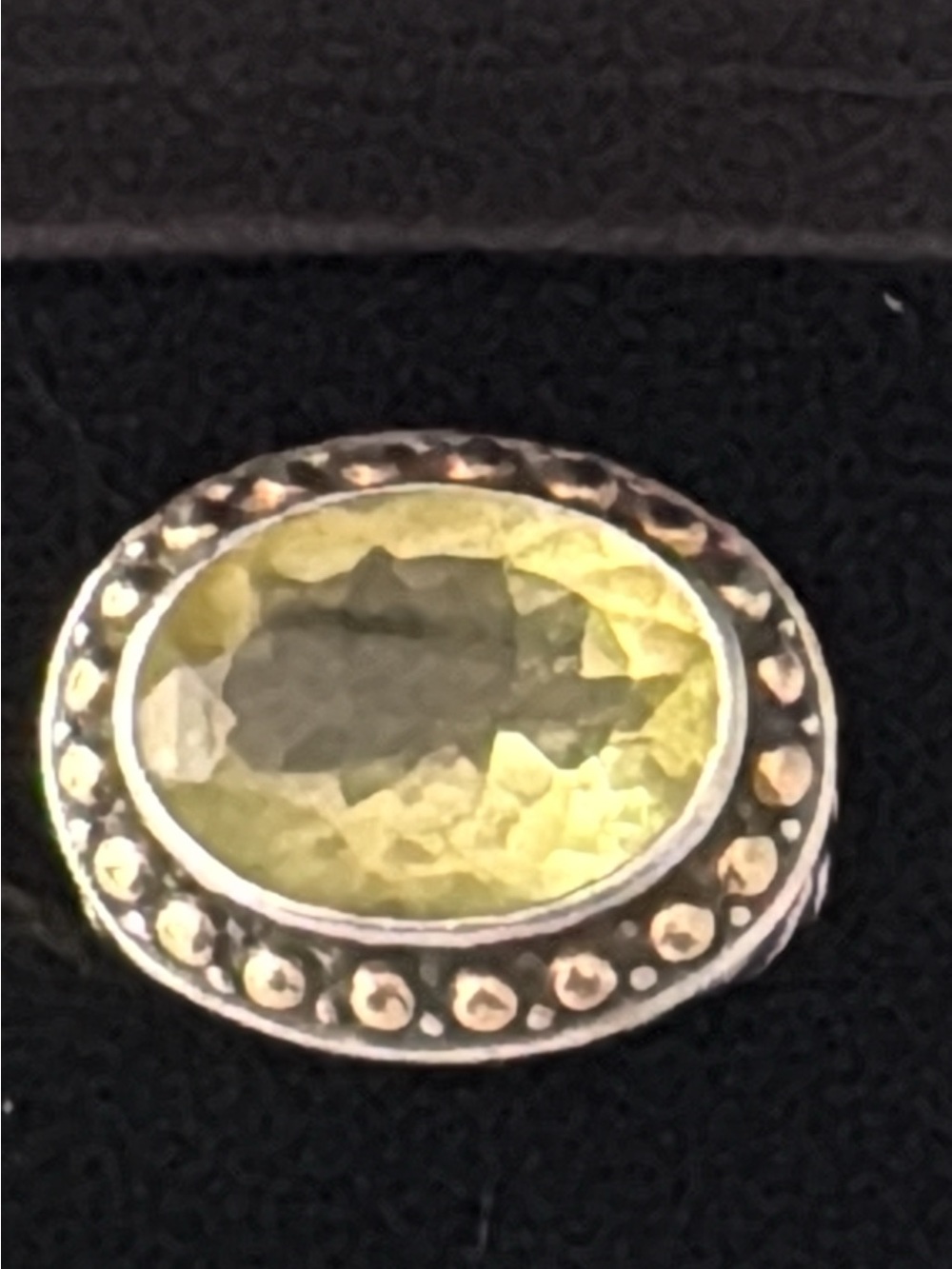 Silver Ring with Lemon Yellow Faceted Stone - Women's Jewelry
